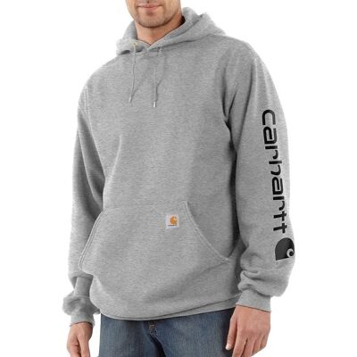 Felpa con Cappuccio Logo Carhartt Midweight (K288) - grigio/nero Felpa con Cappuccio Logo Carhartt Midweight (K288) - grigio/nero