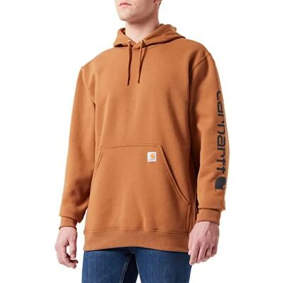Sweat à Capuche Logo Carhartt Poids Moyen (K288) - marron - Publicité Sweat à Capuche Logo Carhartt Poids Moyen (K288) - marron - Publicité