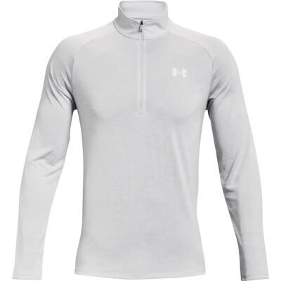 Under Armour voor mannen Lichtgrijze lange mouw ½ Zip T-shirt - T-shirt Under Armour voor mannen Lichtgrijze lange mouw ½ Zip T-shirt - T-shirt