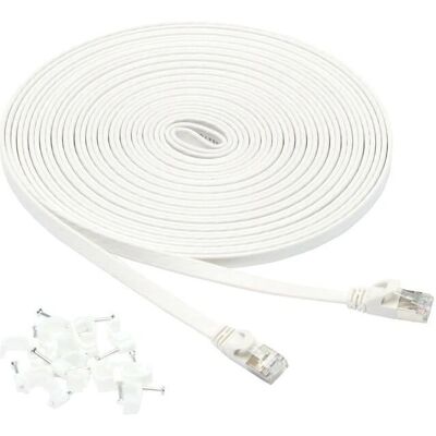 Basics CAT7-FLAT-30FT-WHITE Câble réseau Basics CAT7-FLAT-30FT-WHITE Câble réseau