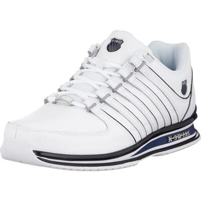 Baskets en Cuir Rinzler de K Swiss - Homme Blanc/Noir/Navy - Baskets Baskets en Cuir Rinzler de K Swiss - Homme Blanc/Noir/Navy - Baskets