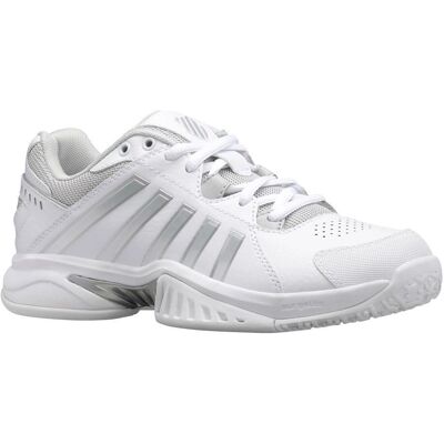 K-Swiss Court Receiver V Omni Wit/Vapor Blauw/Zilver - Tennisschoenen K-Swiss Court Receiver V Omni Wit/Vapor Blauw/Zilver - Tennisschoenen