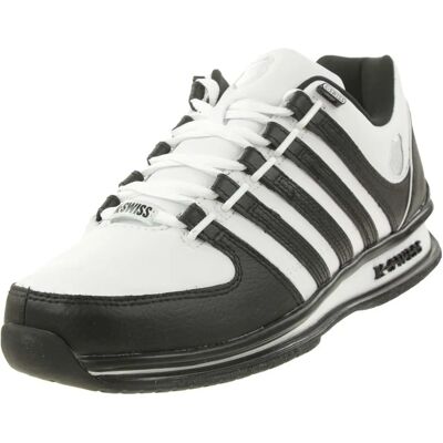 K-Swiss Rinzler - Męskie Skórzane Buty Białe-Czarne EU 42 - Buty K-Swiss Rinzler - Męskie Skórzane Buty Białe-Czarne EU 42 - Buty