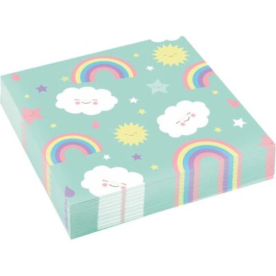 Amscan 9904302 Minzefarbene Wolken Regenbogen Papierservietten - Paper Napkins Amscan 9904302 Minzefarbene Wolken Regenbogen Papierservietten - Paper Napkins
