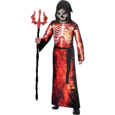 Disfraz infantil de Esqueleto con Fuego - Para niños 12-14 años Disfraz infantil de Esqueleto con Fuego - Para niños 12-14 años