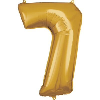 Amscan 9906272 Goldene Nummer-7 Ballon - Partydekoration Amscan 9906272 Goldene Nummer-7 Ballon - Partydekoration