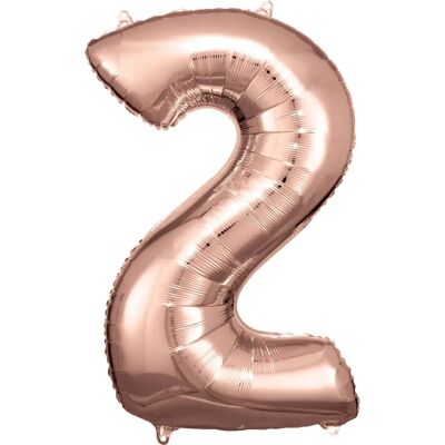 Amscan 9906277 Rose Gold Zahl 2 Ballon - Party Dekoration Amscan 9906277 Rose Gold Zahl 2 Ballon - Party Dekoration