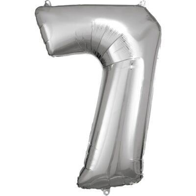 Amscan 9906292 Silber Folienballon Zahl 7 Amscan 9906292 Silber Folienballon Zahl 7