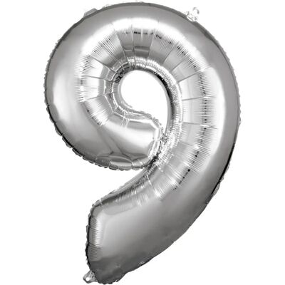 Amscan Modell 9906294 Silber Zahl 9 Party Ballon Amscan Modell 9906294 Silber Zahl 9 Party Ballon