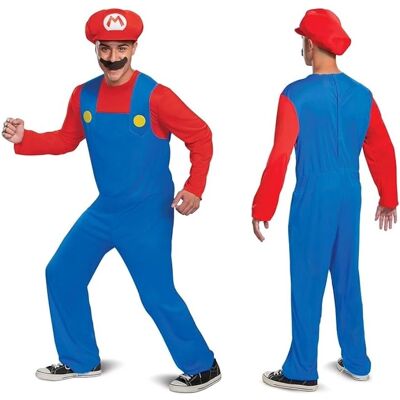 Super Mario Klasszikus jelmez - Barna/rózsaszín/kék - Felnőtteknek Super Mario Klasszikus jelmez - Barna/rózsaszín/kék - Felnőtteknek