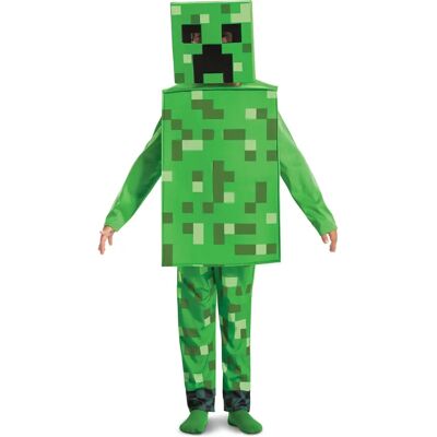 Déguisement Creeper Enfant Minecraft - Vert, 7-8 Ans Déguisement Creeper Enfant Minecraft - Vert, 7-8 Ans