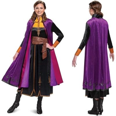 Costume Disney Frozen Anna - Deluxe, Noir, Cape Violet - Costume - Publicité Costume Disney Frozen Anna - Deluxe, Noir, Cape Violet - Costume - Publicité