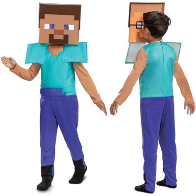 Minecraft Steve Kostüm - 2 Teile für Kinder 7-8 Jahre Minecraft Steve Kostüm - 2 Teile für Kinder 7-8 Jahre