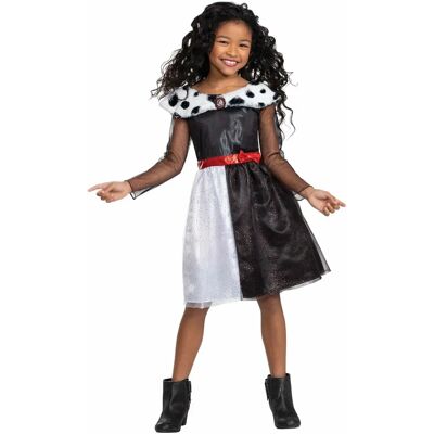 Disney Cruella Girl Costume - Dalmatian Spots - Carnival Disney Cruella Girl Costume - Dalmatian Spots - Carnival