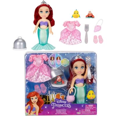 Disney Princess Ariel Puppe Meer zu Land Petite Ariel Puppe mit Sebastian & Flounder Disney Princess Ariel Puppe Meer zu Land Petite Ariel Puppe mit Sebastian & Flounder