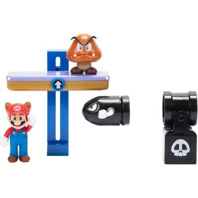 Super Mario Diorama Set - Raccoon Mario, Bullet Bill, Goomba - 3+ Super Mario Diorama Set - Raccoon Mario, Bullet Bill, Goomba - 3+