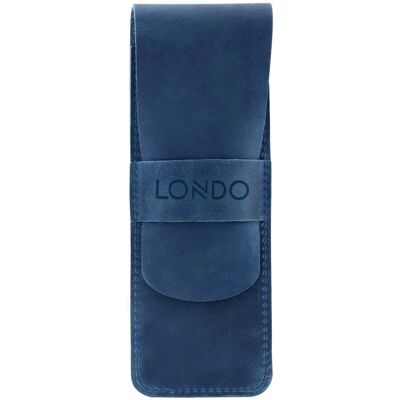 Londo Leather Pen Case - Blue Compact Storage - pen type Londo Leather Pen Case - Blue Compact Storage - pen type