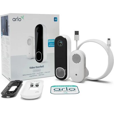 Sonnette video Arlo Essential 2 2K - Wi-Fi, Visione Notturna - Nero Sonnette video Arlo Essential 2 2K - Wi-Fi, Visione Notturna - Nero
