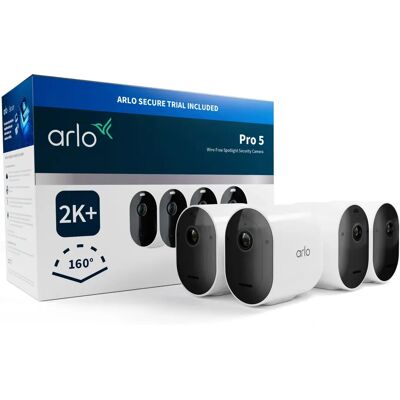 Arlo Pro 5 Kabellose Sicherheitskamera - 2K HDR Innen/Außen - 4er Pack Arlo Pro 5 Kabellose Sicherheitskamera - 2K HDR Innen/Außen - 4er Pack