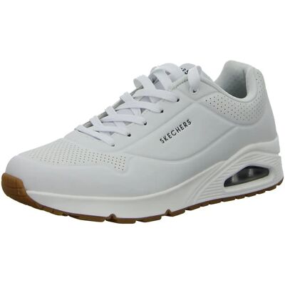 Skechers Uno Stand On Air White Sneakers - Casual Sports Shoe Skechers Uno Stand On Air White Sneakers - Casual Sports Shoe