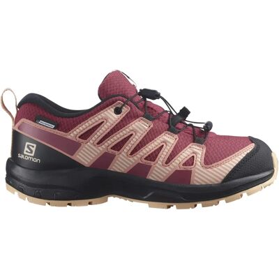 Salomon Unisex Wasserdichte Kinder Multisportschuhe - Erde Rot/Schwarz/Almond - Modell XA PRO V8 CSWP J Salomon Unisex Wasserdichte Kinder Multisportschuhe - Erde Rot/Schwarz/Almond - Modell XA PRO V8 CSWP J