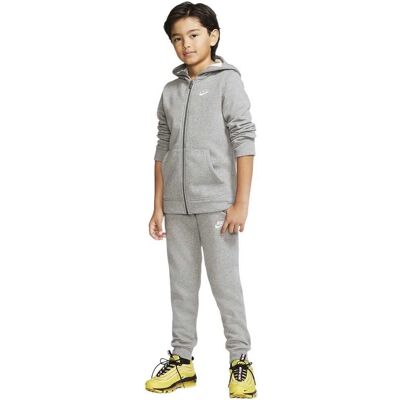 Nike S S Fleece Tracksuit - unisex - Grå/Vit - S Nike S S Fleece Tracksuit - unisex - Grå/Vit - S