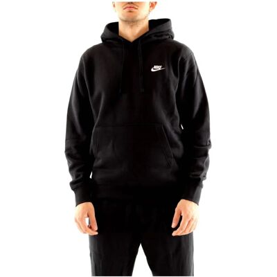 Nike Czarna Bluza z Kapturem - NSW CLUB FLEECE HOODIE - Bluza Nike Czarna Bluza z Kapturem - NSW CLUB FLEECE HOODIE - Bluza
