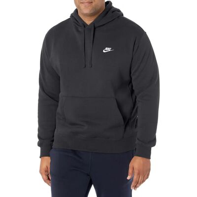 Sweat à capuche noir Nike - Pullover en fleece - Style classique - Publicité Sweat à capuche noir Nike - Pullover en fleece - Style classique - Publicité