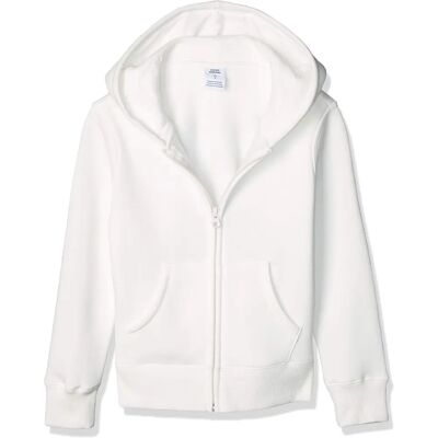 Amazon Essentials Sudadera con capucha de forro polar para niñas, Blanco, Mediana Amazon Essentials Sudadera con capucha de forro polar para niñas, Blanco, Mediana