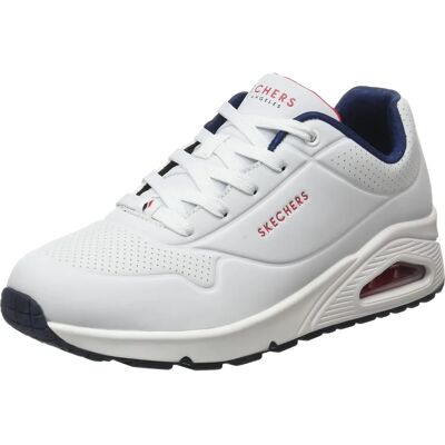 Baskets Skechers Uno-Stand en Blanc/Navy/Rouge - Femme Toute l'année Baskets Skechers Uno-Stand en Blanc/Navy/Rouge - Femme Toute l'année