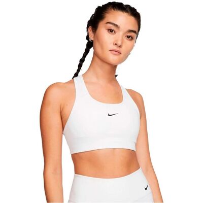 Sujetador Deportivo Nike Swoosh Mujer Soporte Medio - Blanco - XS Sujetador Deportivo Nike Swoosh Mujer Soporte Medio - Blanco - XS