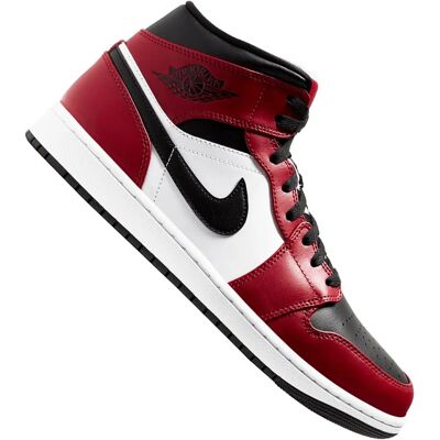 Nike Jordan 1 Mid Chicago Black Toe - Rot - Sneaker Nike Jordan 1 Mid Chicago Black Toe - Rot - Sneaker