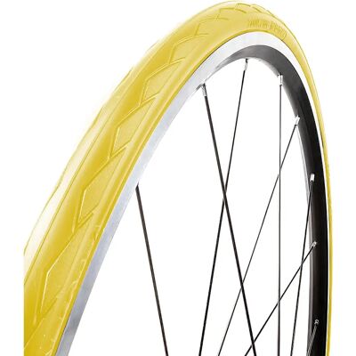 Pneu Tannus Semi-Slick Jaune 700x28 Résistant à la Crevaison - Roue - Publicité Pneu Tannus Semi-Slick Jaune 700x28 Résistant à la Crevaison - Roue - Publicité