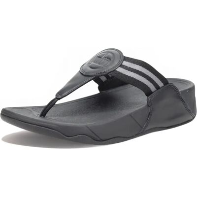 Fitflop WALKSTAR Sandales à Tige en Toile - Tout Noir Fitflop WALKSTAR Sandales à Tige en Toile - Tout Noir