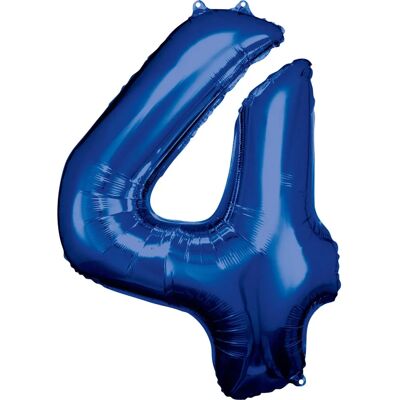 Amscan Blauer Zahl 4 Ballon - Partydekoration Amscan Blauer Zahl 4 Ballon - Partydekoration
