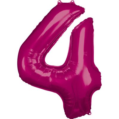 Amscan 9907283 Rosa Folie Zahl 4 Ballon - Ballon Amscan 9907283 Rosa Folie Zahl 4 Ballon - Ballon