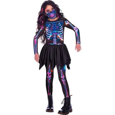 Amscan 9908576 Recycelbares Neon Skelett Kostüm - Kinder 6-8 Jahre Amscan 9908576 Recycelbares Neon Skelett Kostüm - Kinder 6-8 Jahre