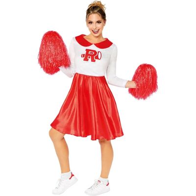 Disfraz de animadora Sandy de Amscan - Cheerleader, Rojo-Blanco, Grease Disfraz de animadora Sandy de Amscan - Cheerleader, Rojo-Blanco, Grease