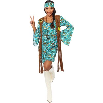 Amscan Hippie Girl Stella Kostym - Färgglad Temafestklänning Amscan Hippie Girl Stella Kostym - Färgglad Temafestklänning