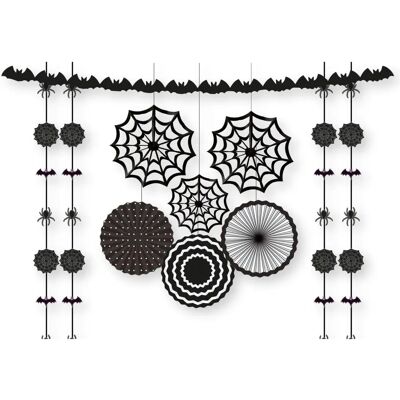 Amscan Halloween Spinnenfest Hängedeko Set 11teilig Schwarz - Halloween Decorations Set Amscan Halloween Spinnenfest Hängedeko Set 11teilig Schwarz - Halloween Decorations Set