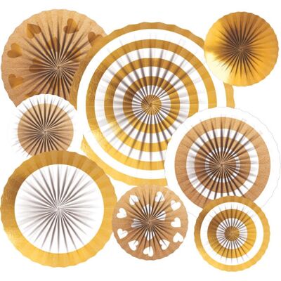 Amscan 9913248 Gold Weiß Partydeko - 8 Papierrosetten Amscan 9913248 Gold Weiß Partydeko - 8 Papierrosetten