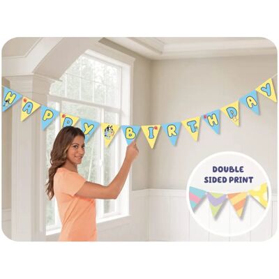 AMSCAN Bluey Banner - feestversiering - 4,5 m papier AMSCAN Bluey Banner - feestversiering - 4,5 m papier