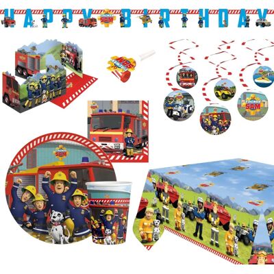 Amscan Pack de Fiesta Bombero Sam - Cumpleaños Infantil Amscan Pack de Fiesta Bombero Sam - Cumpleaños Infantil