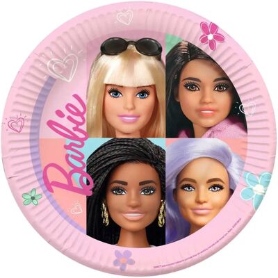 My Other Me Barbie Sweet Life Papieren Borden - 23cm, Licht Roze, Verpakking van 8 - Paper Plates My Other Me Barbie Sweet Life Papieren Borden - 23cm, Licht Roze, Verpakking van 8 - Paper Plates
