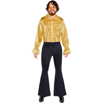Amscan Gold 70s Party Ruffled Shirt - Men's Costume Amscan Gold 70s Party Ruffled Shirt - Men's Costume