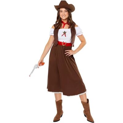 Amscan Western Cowgirl Jelmez nőknek - Méret 34/36 barna farsangra és jelmezes bulikra Amscan Western Cowgirl Jelmez nőknek - Méret 34/36 barna farsangra és jelmezes bulikra
