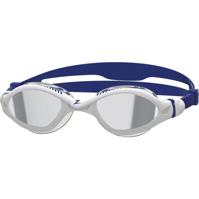 Okularki do pływania Zoggs Tiger LSR+ Tytanowe - Białe/Niebieskie/Mirror - Unisex Okularki do pływania Zoggs Tiger LSR+ Tytanowe - Białe/Niebieskie/Mirror - Unisex