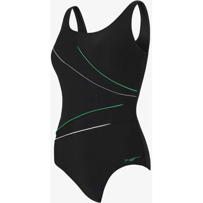 Zoggs Macmaster Scoopback Badeanzug - Grau/Grün - Supportiv Chlorresistent Zoggs Macmaster Scoopback Badeanzug - Grau/Grün - Supportiv Chlorresistent
