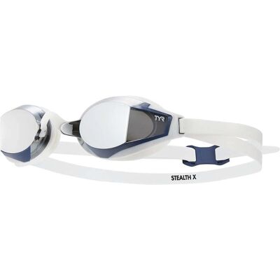Occhialini da nuoto TYR Stealth-X - Lenti Specchio Argento/Bianco Occhialini da nuoto TYR Stealth-X - Lenti Specchio Argento/Bianco