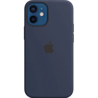 Coque en silicone Apple iPhone 12 mini avec MagSafe - Marine profond - Publicité Coque en silicone Apple iPhone 12 mini avec MagSafe - Marine profond - Publicité